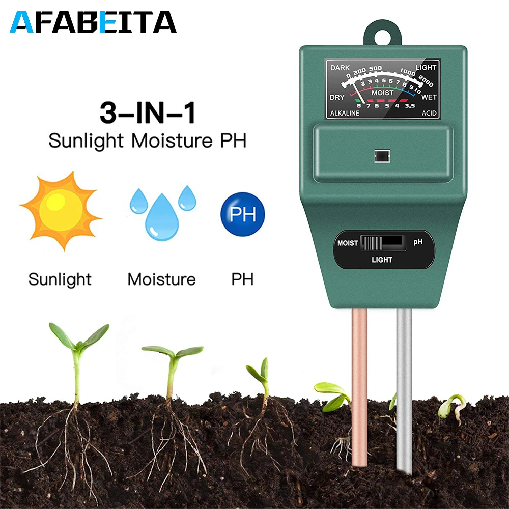 Влажность почвы 3 в 1 влажность Солнечный Свет Ph Цифровой измеритель теста для растений цветы кислотность измерение влажности садовый инструмент