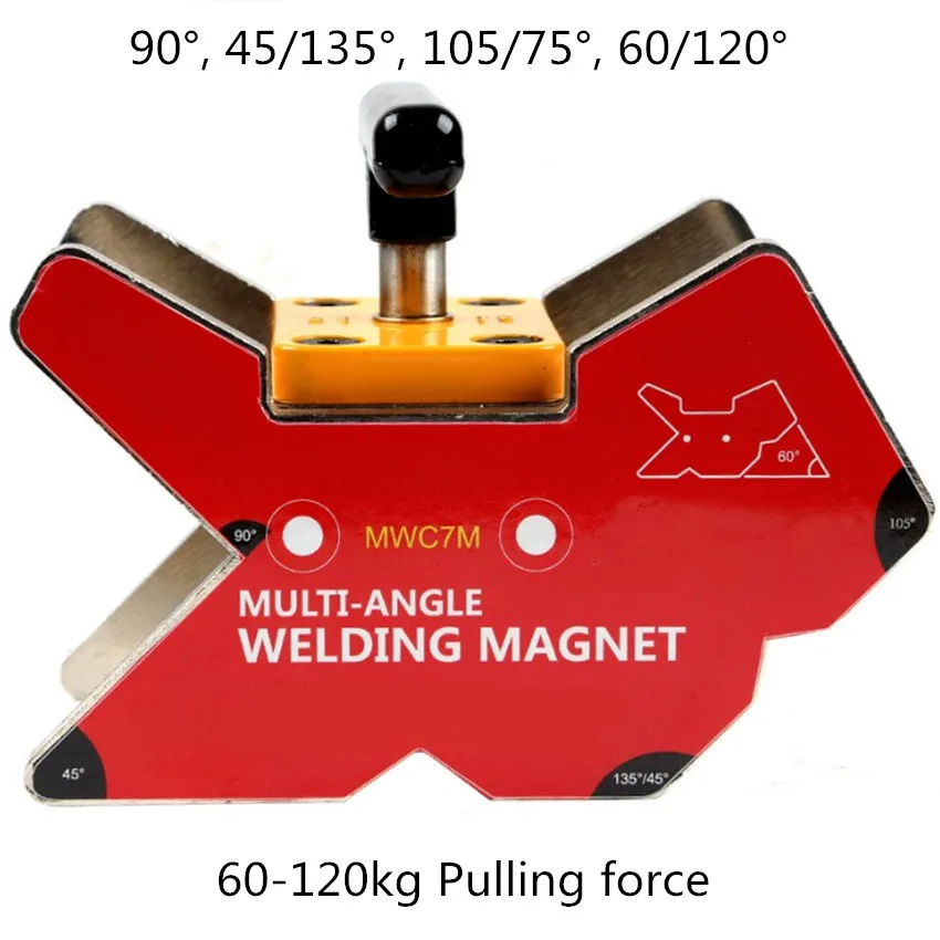 

Multi-angle Magnet Welding Clamp 60-120kg Holding On/Off Control Magnetic Force Welding Holder with Switch Heavy Duty MWC7
