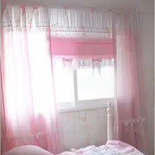 1 piece font b curtain b font Romantic princess pink lace cloth font b curtains b