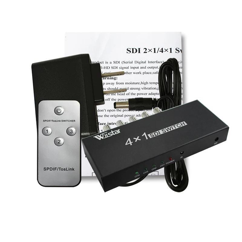 

30 pcs SDI Switcher 4x1 HUB SDI Intelligent Switch Extender 4 To 1 Converter for 3G HD SD Monitor Security Camera CCTV Video