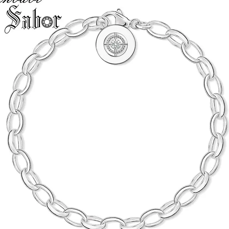 Женский браслеты звеньевая цепочка 925 пробы Серебряный Специальный ювелирные изделия с бриллиантами для женщин Шарм подарок Fit Подвески ювелирные украшения