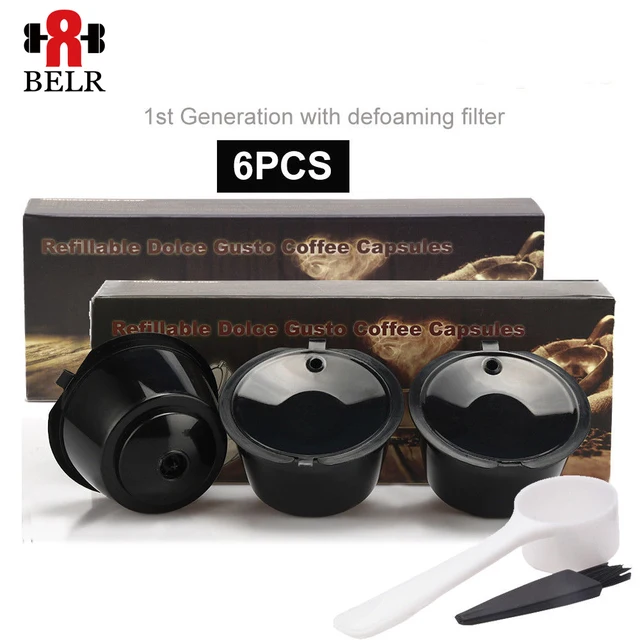 Best Price Colorful 6pcs/bag For Dolce Gusto 1st Coffee Filter Capsules Refillable Baskets Reusable Coffee Dripper Cup Get 1 Spoon+1 Brush Best Price Colorful 6pcs/bag For Dolce Gusto 1st Coffee Filter Capsules Refillable Baskets Reusable Coffee Dripper Cup Get 1 Spoon+1 Brush