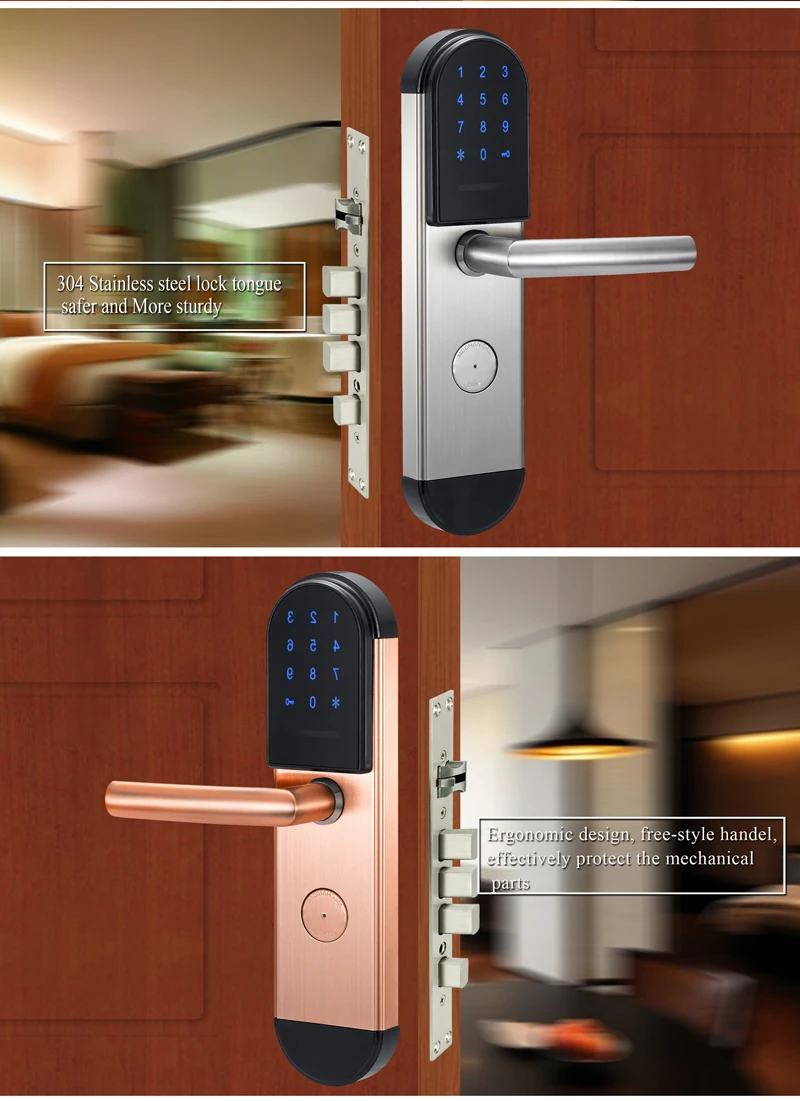 Security Electronic Combination Key Card Door Lock Digital Door Lock Touch Keypad Password Door Lock Smart entry For Home Office