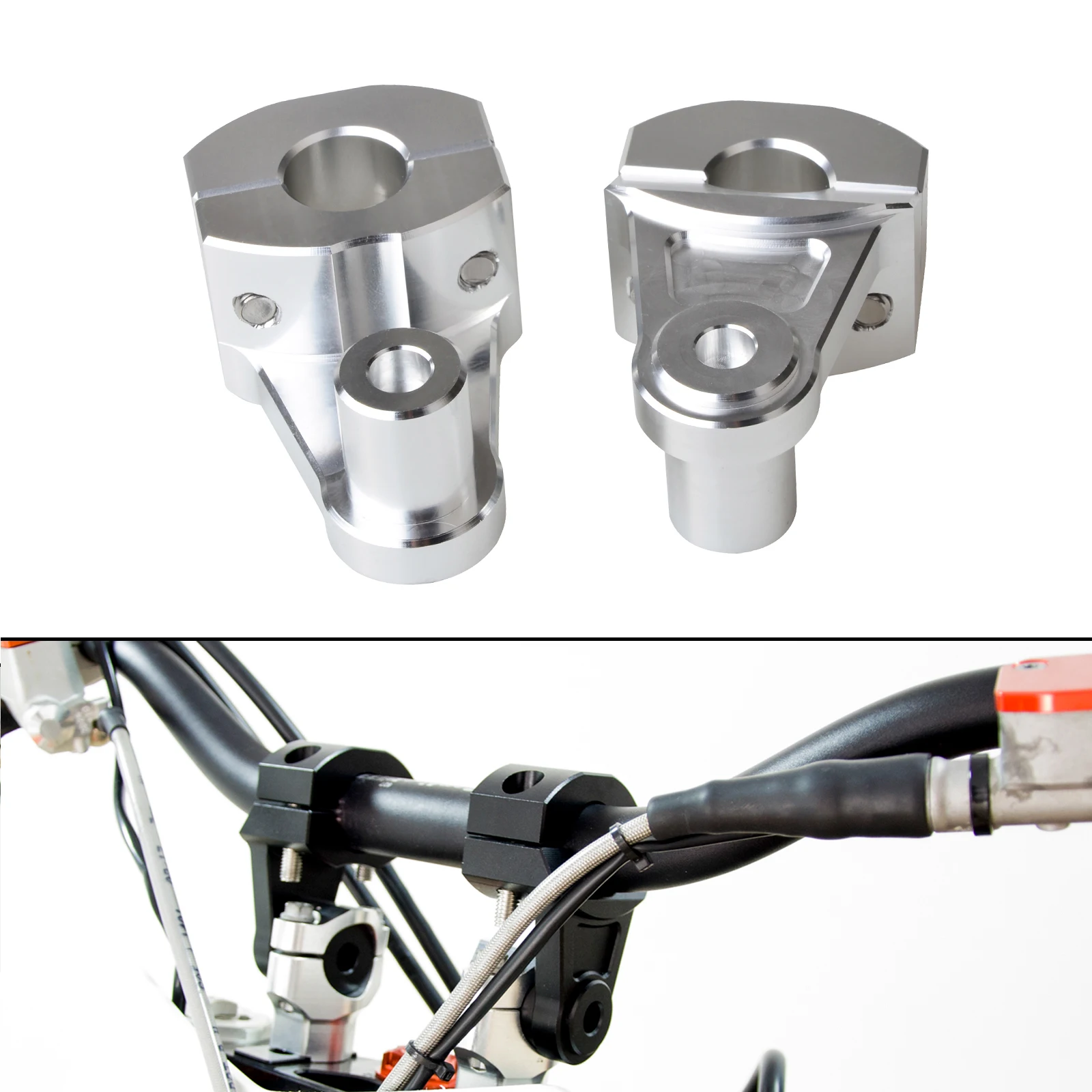 Motorcycle 22mm Handlebar Riser Clamp For Suzuki DL650 DL1000 V Strom