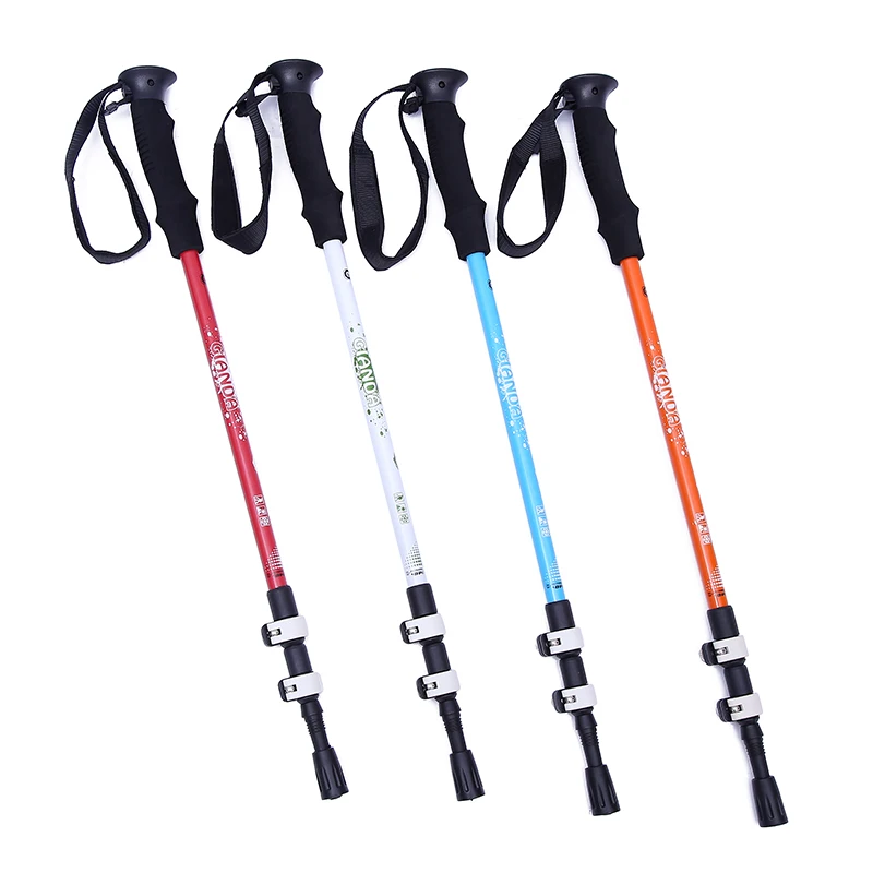 1Pair/2pcs/lot Trek Pole Nordic Walking Poles Telescopic Alpenstock Aluminum Alloy Shooting