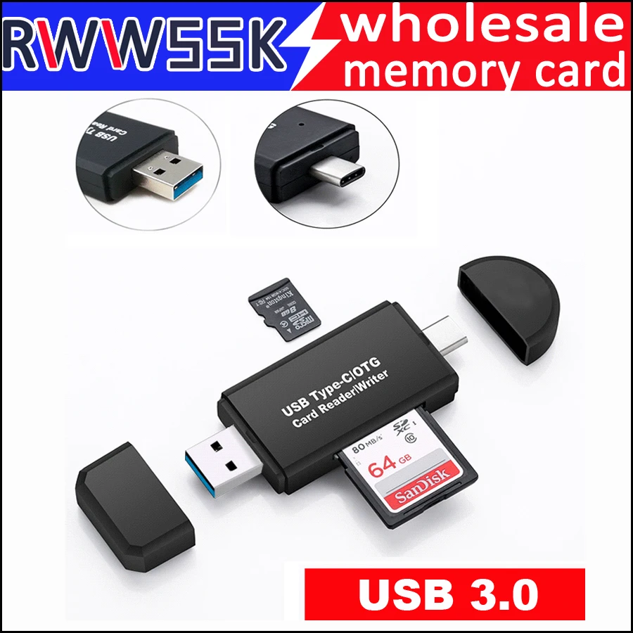 

USB 3.0 SD/Micro SD TF OTG Card reader Adapter for Laptop USB 3.0 Type C SD Card Reader