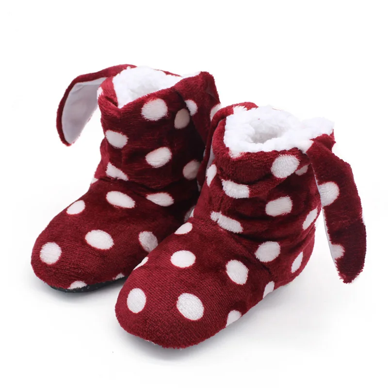 Детские хлопковые домашние тапочки для мальчиков и девочек; милая обувь; теплая очень мягкая подошва; зимняя детская Крытая обувь; Тапочки - Цвет: Бордовый