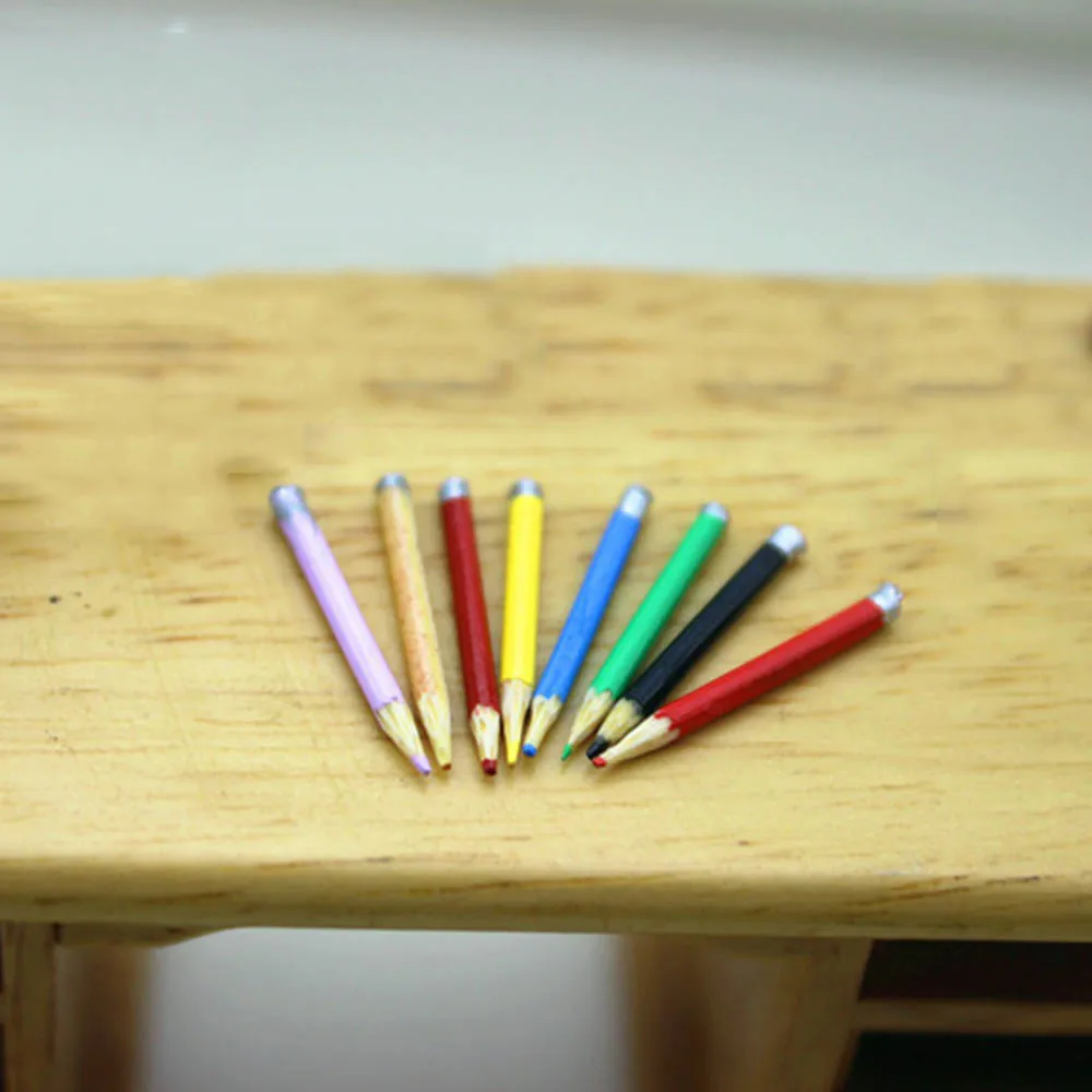

1/12 Dollhouse Miniature Accessories Mini Colored Pencils Simulation Model Toys for Doll House Decoration
