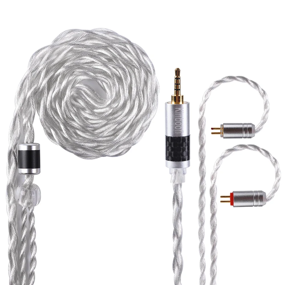 AK Kinboofi 4 Core Pure Copper Silver Plated Gold Mix Cable 2.5/3.5/4.4mm Balanced Earphone Upgrade