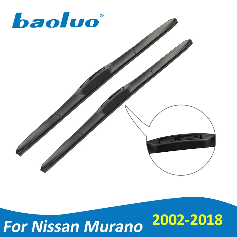BAOLUO Wiper Blades Para Nissan Murano 2002 2018 Borracha Natural