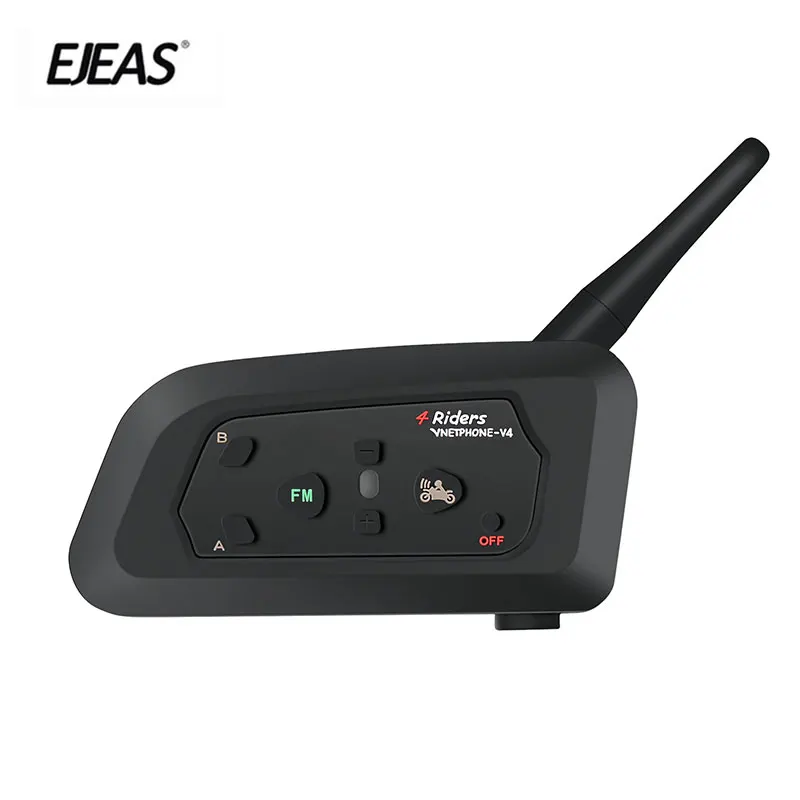 

EJEAS 1200M V4 BT Multi Intercom Bluetooth Intercom Waterproof FM Motorcycle Headset Helmet Headset Communicator 4 Riders