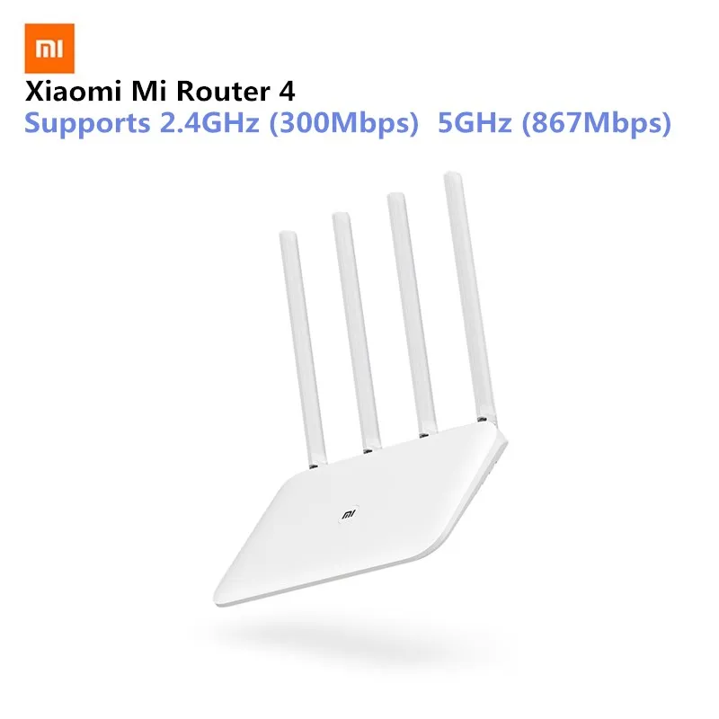 Xiaomi Mi Router 4 WiFi Repeater 1167Mbps Wireless Dual Band 2.4/5GHz 4 Antennas Dual Core 802.11 Remote Control Wifi Mi Router Xiaomi Mi Router 4 WiFi Repeater 1167Mbps Wireless Dual Band 2.4/5GHz 4 Antennas Dual Core 802.11 Remote Control Wifi Mi Router