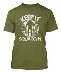 3D принт T рубашка, хлопчатобумажные футболки Tee Keep It Squatchy Мужская футболка Новые поступления повседневная одежда