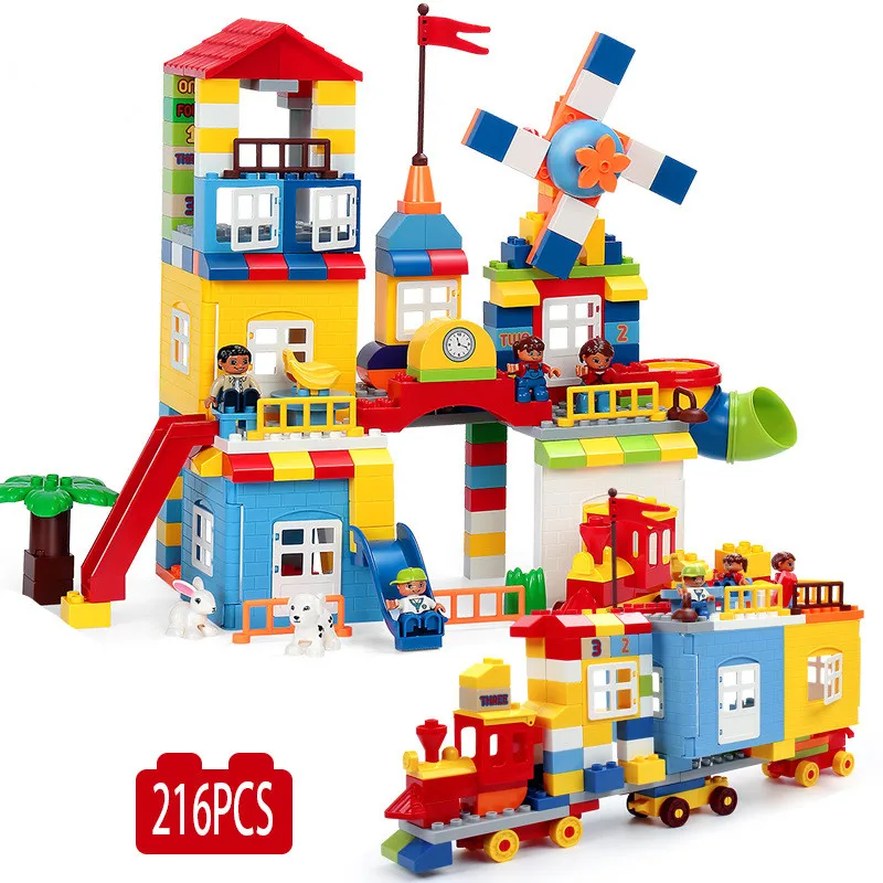 

City Engineering Construction Vehicle Figures Building Blocks Large Particles Assembly bricks technic Bricks Toys for Children