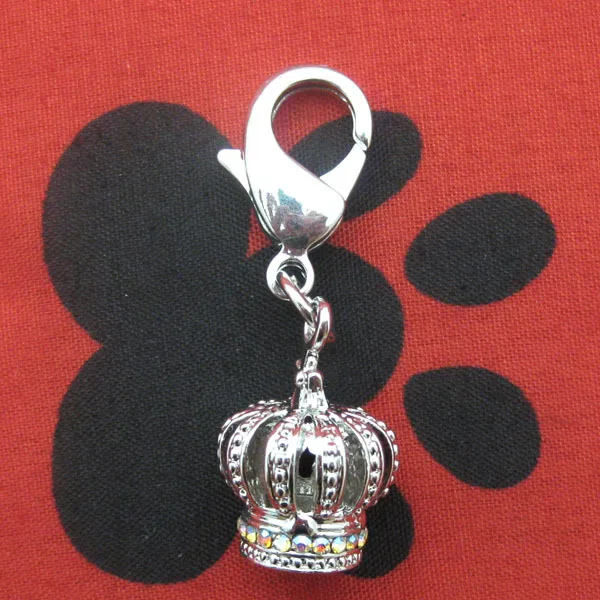 

Crystal rhinestones dog crown charm,Pet Cat Puppy jewelry collar charm