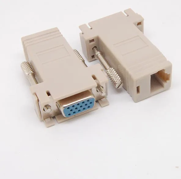 

VGA RGB 15pin Extender Male/female To LAN CAT5 CAT5e RJ45 Ethernet Adapter new