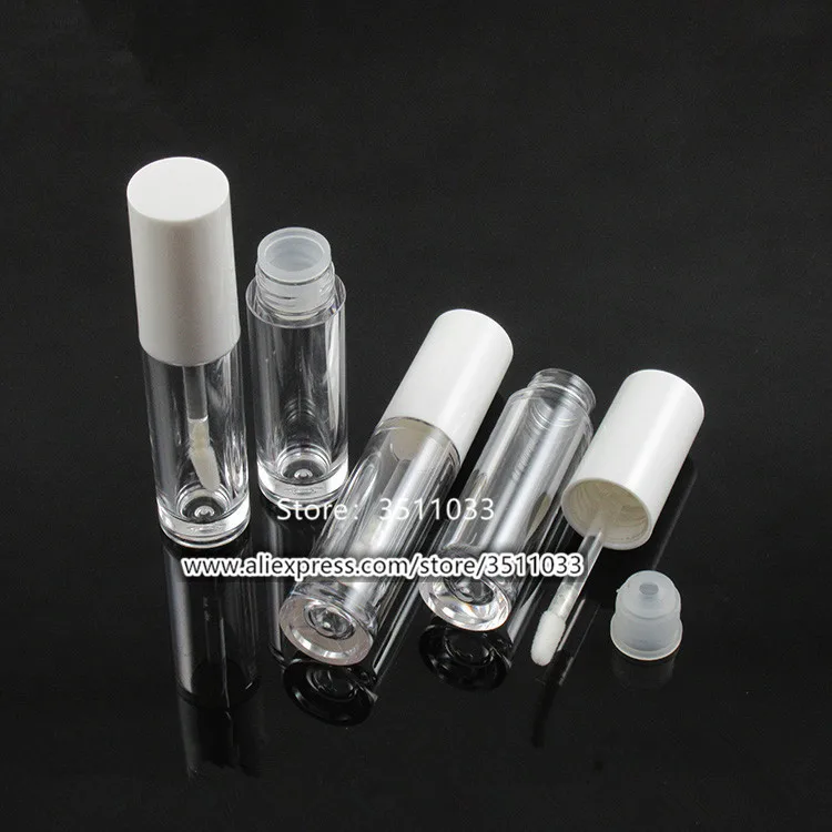 

5ML High Quality Cream White Cosmetic Beauty Liqud Lipstick Container Small Clear Lip Goss Refillable Tube Round Lipgloss Tube