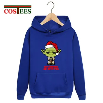 

Funny May Christmas be with you Sweatshirt hooded unisex Parody Star Yoda hoodies Xmas family gift JEDI wars fleece pocket hoody