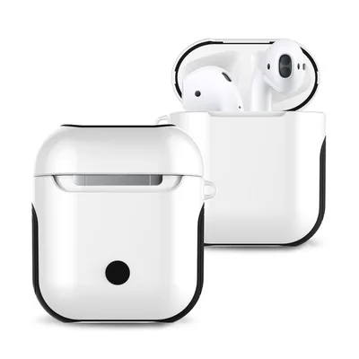 Чехол Caletop для Airpods i12 i10 TWS силиконовый чехол антидетонационный глянцевый защитный чехол для Apple Airpod Air Pods беспроводной зарядки - Цвет: Белый