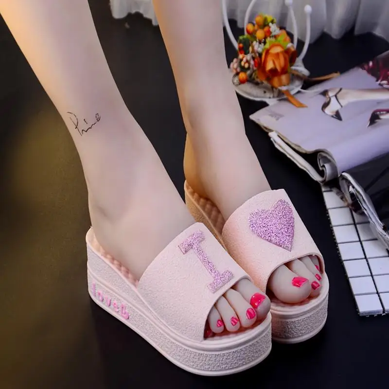 

STRAVEL Women Sandals Slippers Male Beach Flip Flops Solid Slides Women Wedges Slippers Women Shoes Sandalias Mujer