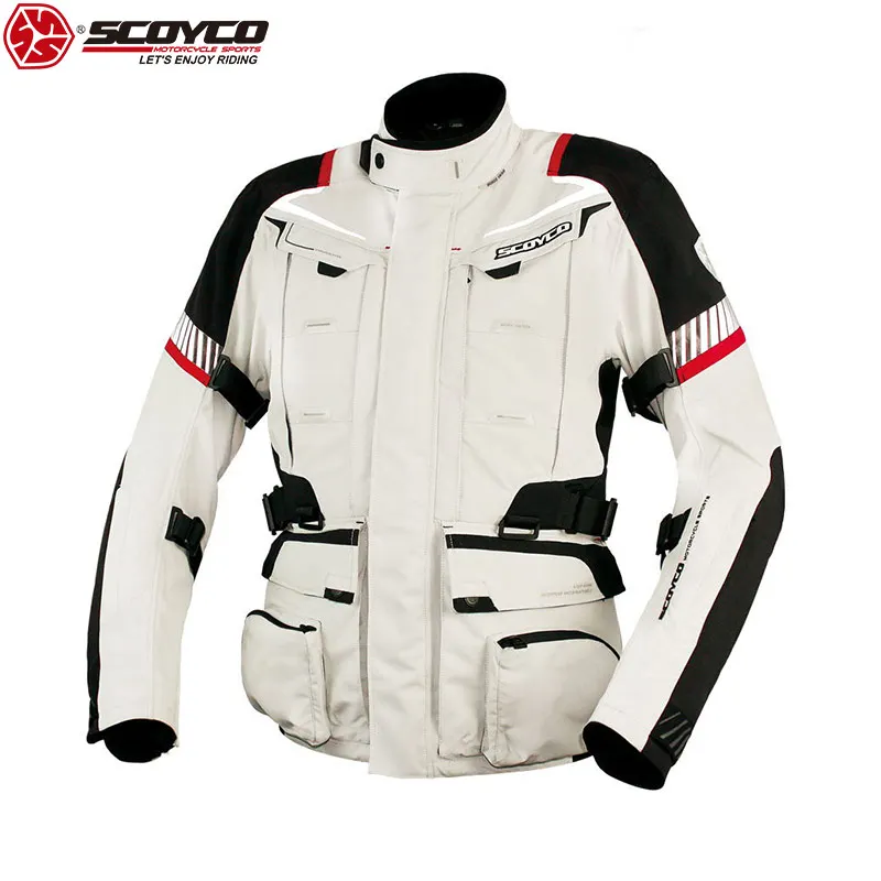 

SCOYCO Motorcycle Jacket Ventilate Protective Coldproof Waterproof Riding Clothing With LED Light Touring Motocross Jacket JK41