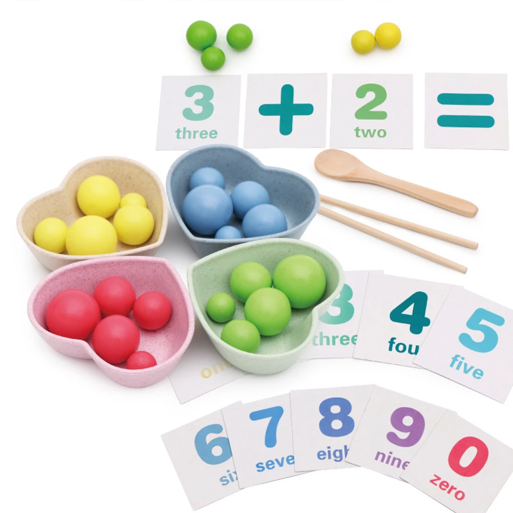 Montessori Educational Wooden Toys Children Math Toys Clip Beads Multi-functional Learning Toy Educational Toys For Children
