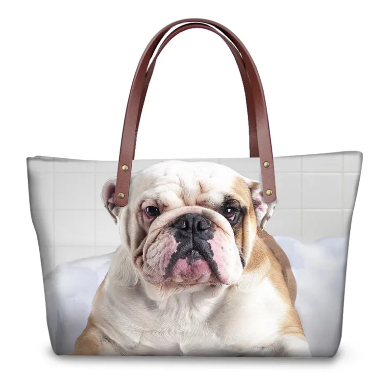 

FORUDESIGNS Cute Bull Dog Cross Body Tote Bags for Women Big Messenger Bags Travel Shoulder Handbags Black Friday Bolsa Feminina