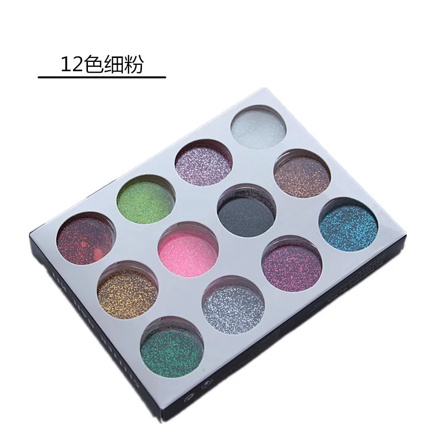 12 Grids/set Holo Irregular Mermaid Colorful Laser Nail Flakes 3D Nail Art Glitter Gel Polish Manicure DIY Decor Sequins