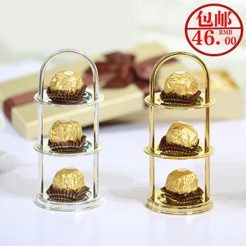 

Creative Chocolate Shelf mini copper plate macarons multi-layer dessert table small ornaments