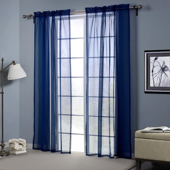 Us 17 99 Bbj Sheer Curtains For Living Room Modern Style White Blue Tulle Curtain For Bedroom Window Free Shipping One Panel In Curtains From Home