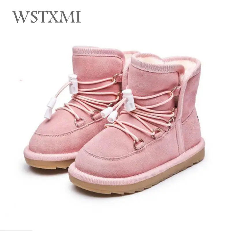 

2018 Toddler Girls Winter Boots for Baby Children Snow Boots Boys Warm Plush Shoes Kids Flock Leather School Ankle Fashion Boots