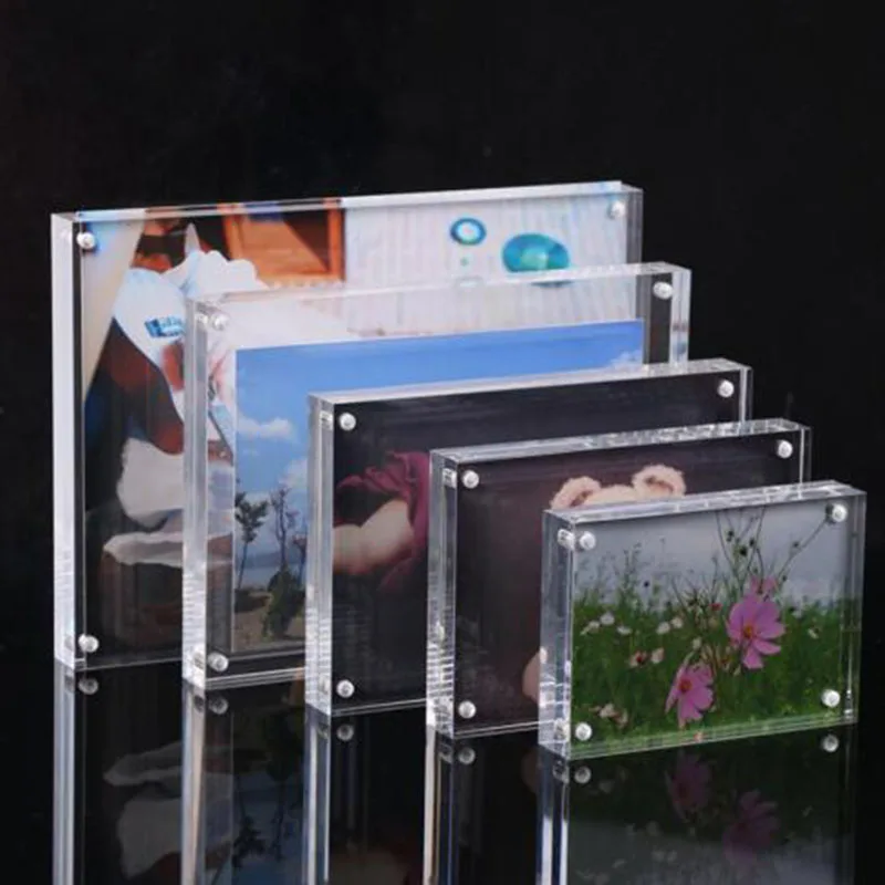 

5inch 6inch 7inch DIY Acrylic Transparent Photo Frame Rectangle Magnet Picture Frame High Quality Frames for Home Decor