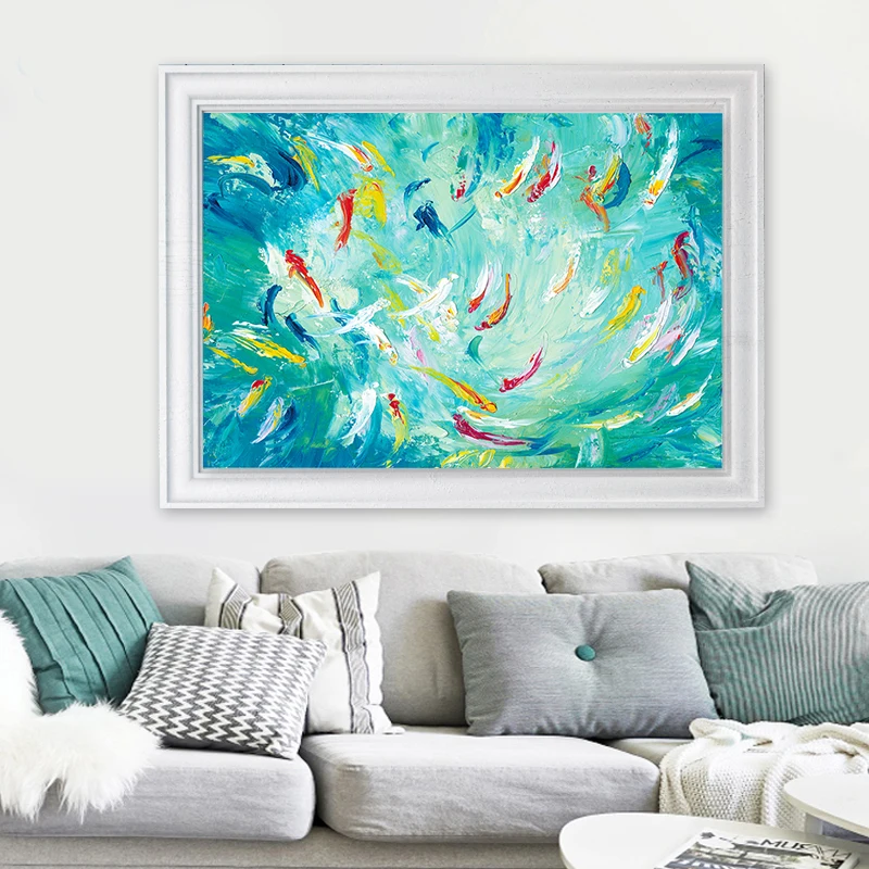 

5D Diamond Embroidery Cross Stitch Ocean Fish Landscape Full Square Rhinestones Home Decor Diamond Painting Needlework