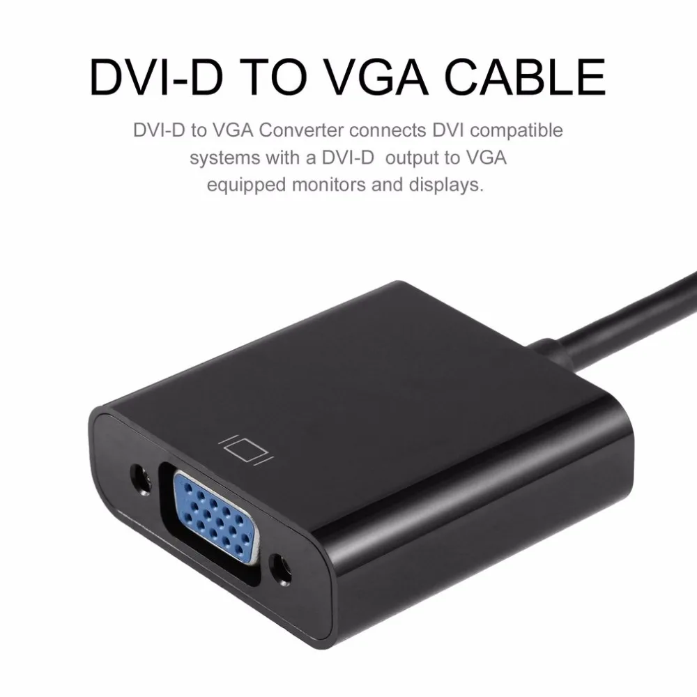 Onleny Full HD 1080P DVI-D в VGA активный адаптер конвертер кабель 24+ 1 контактный штекер в 15Pin Женский адаптер кабель для ПК дисплей карты