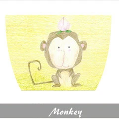 1 шт., креативная миска, милая ручная роспись, миска с рисунком животного для детей, керамическая миска из костяного фарфора, мультяшная посуда, столовые приборы, 12 животных - Цвет: Monkey