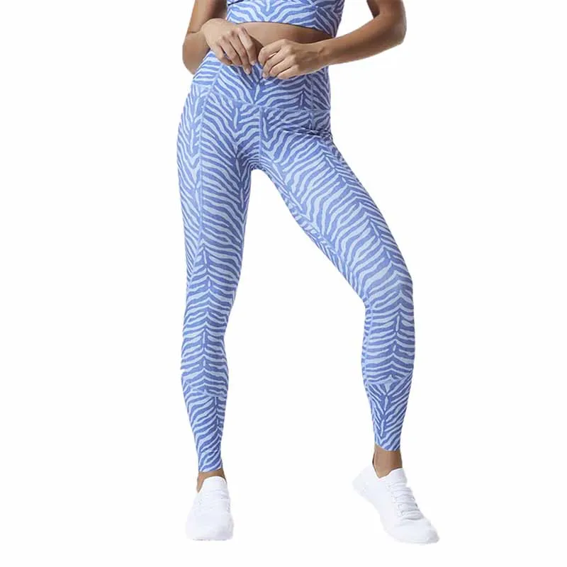 

Women Fitness Leggings 2019 New Fashion Yoga Pants High Waist Gym Leggings Blue Stripe Gothic Printing Pants Sexy Yoga Leggings