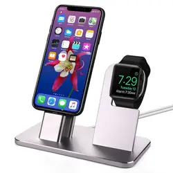 2-в-1 зарядки для док-станции телефона держатель стойки для часов Портативный быстро Зарядное устройство для Apple Watch для iPhone X 8 7 6
