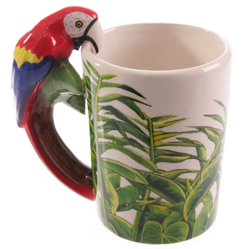 

1Piece Funny mug Parrot Ceramics Coffee Mug Creative Drinkware Cute 3D Animal Shape Coffee Tea Milk Mug mug Gifts