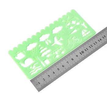 

4 x Plastic Animals Vehicles Instruments Stencil Set For Kids Art Craft Painting