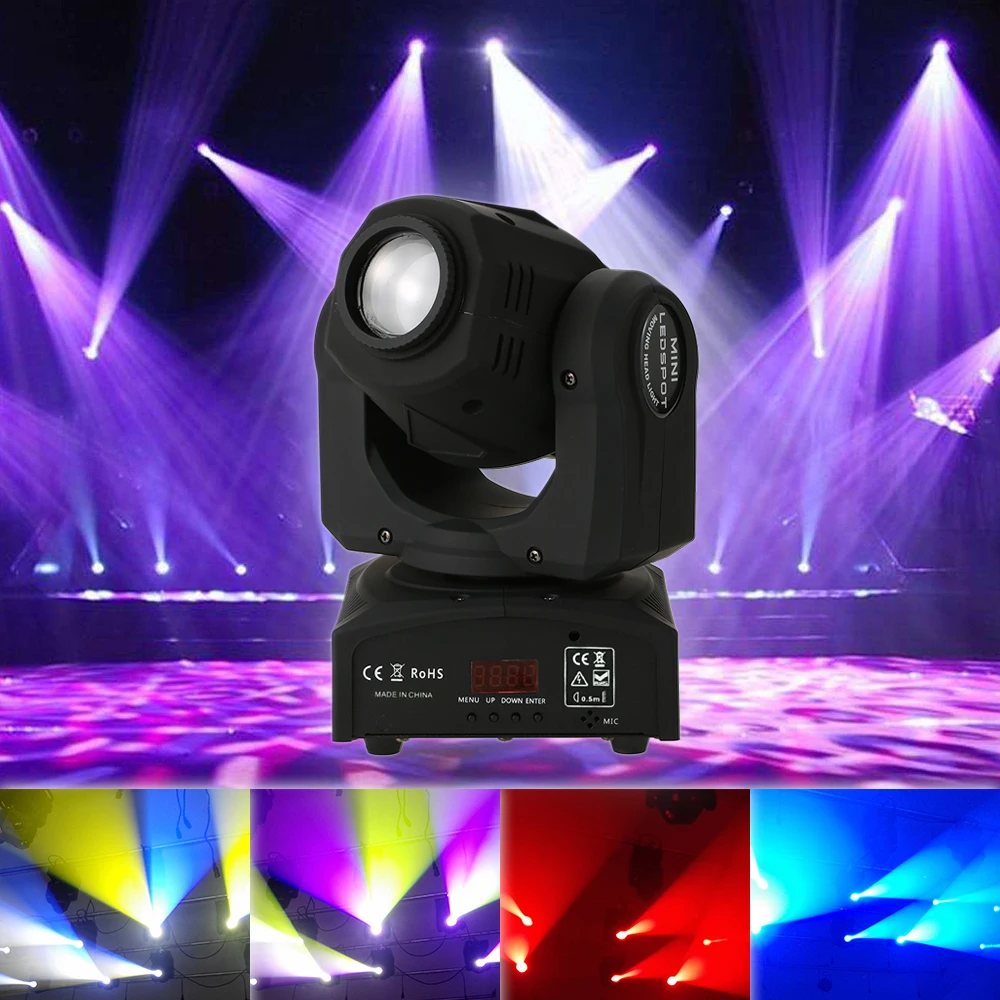 

LED Stage Lamp Effect 30W DMX512 Master-Slave Sound Control Auto Rotating 9/11 Channels Rainbow Head Moving for Disco KTV DJ
