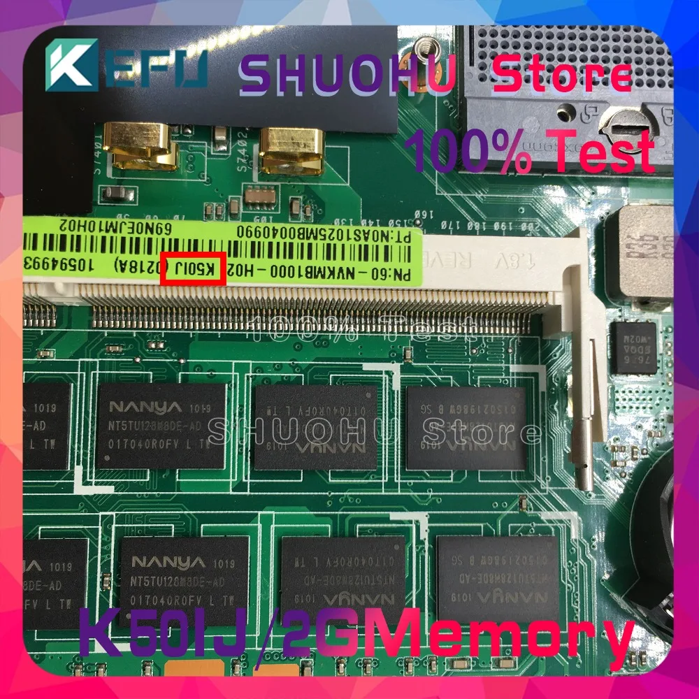 KEFU K50IJ материнская плата для ASUS K50IN K60IJ K40IJ K50IJ K50AB материнская плата для ноутбука 2 Гб памяти протестированная Оригинальная работа