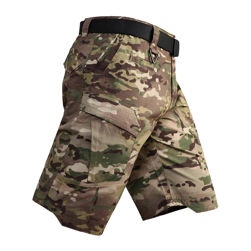 Летние уличные мужские камуфляжные армейские тактические короткие штаны, военные многокарманные карго шорты, солдатские водонепроницаемые рабочие шорты