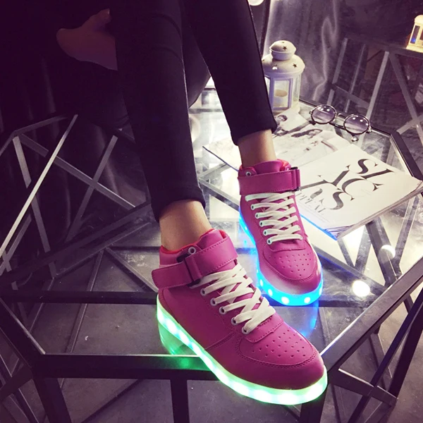 FG701c Pink 7 ipupas; высококачественные светящиеся кроссовки по низкой цене; детские кроссовки для мальчиков и девочек с зарядкой от USB; Светодиодный светильник; спортивная обувь унисекс с высоким берцем для детей - Цвет: FG701c Pink