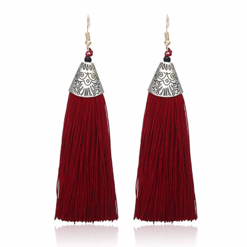 Vintage Tassel Earrings Women Fashion Brand Jewelry Geometric Mix Color Simple Dangle Drop Earrings Fashion Jewelry QianBei dangle earrings drop earrings geometric earrings