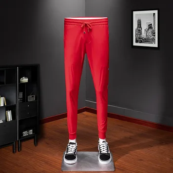 

Very Good Quality Male Pant Great Designer Selection Men Pants Elastic Waist Pattern Classic Long Length Casual Trousers 1013