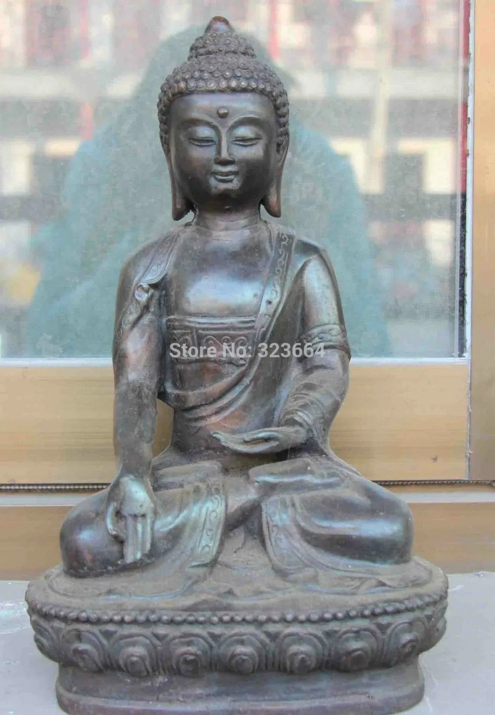 

Chinese fane Copper Bronze Sakyamuni Tathagata Amitabha RuLai Buddha Statue