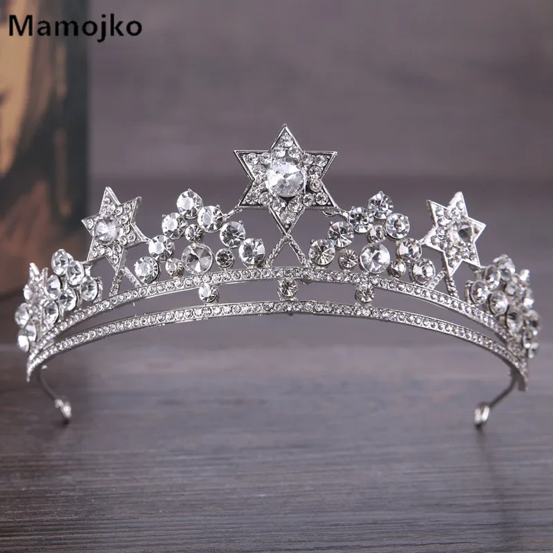 Mamojko роскошный элегантный горный хрусталь Свадебная Звезда Корона кристалл