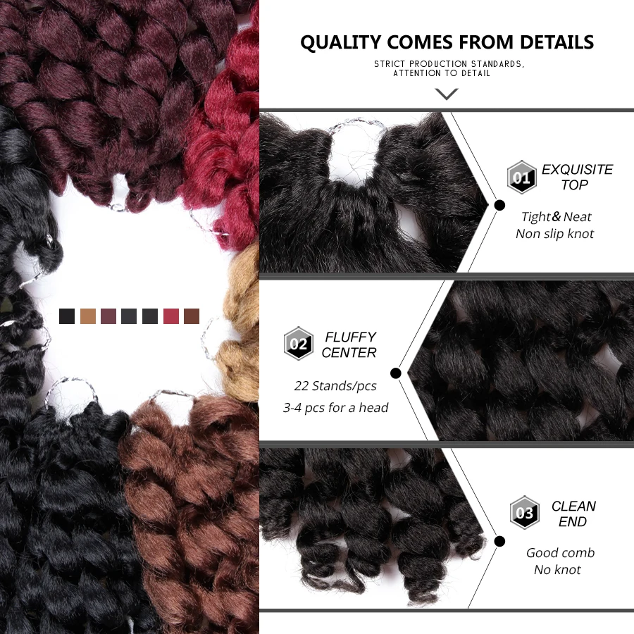 Leeons Jumpy волнистые волосы удлинители волос для косичек Jamaican Bounce вязаные крючком