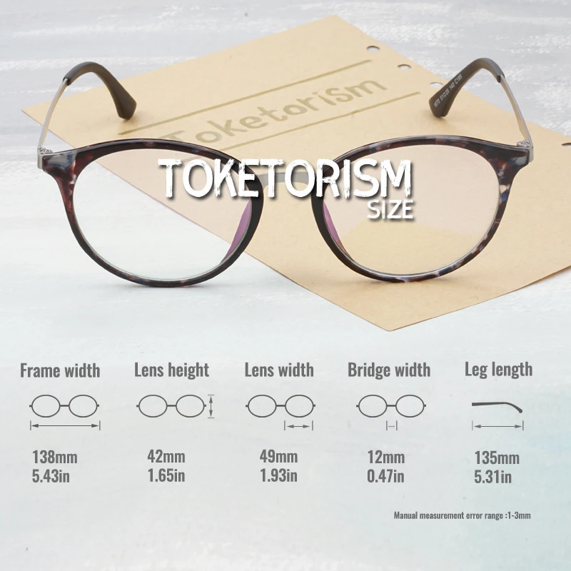 Toketorism винтажный дизайн прозрачные очки пластиковые и металлические оправы для очков женские мужские Оптические очки 0761
