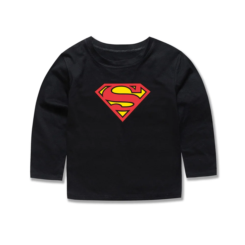 Phoebe Cat/Коллекция года, Осенняя детская футболка с суперменом футболка с длинными рукавами для мальчиков и девочек одежда для малышей Детские топы, футболки для малышей, От 2 до 14 лет